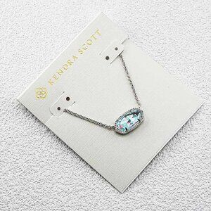 Kendra Scott Clear Iridescent Glass Necklace